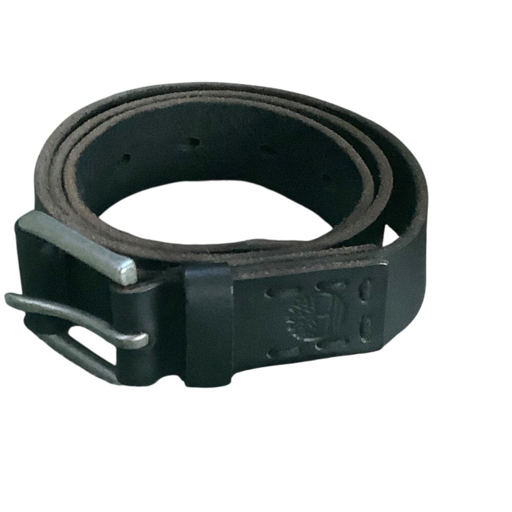 Timberland‎ Genuine Leather Black Belt Men Size 30-32 Durable Embossed Logo